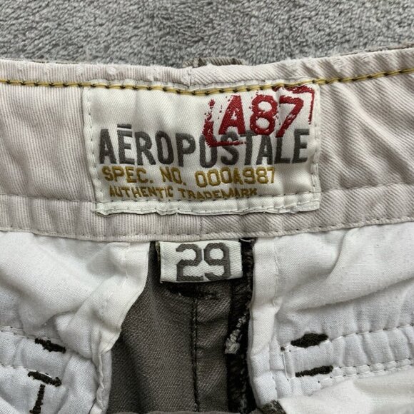 Aeropostale A87 Shorts Mens Size 29x10” Brown Cargo Drawstring Distressed Y2K - Picture 10 of 12